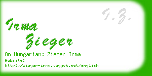 irma zieger business card